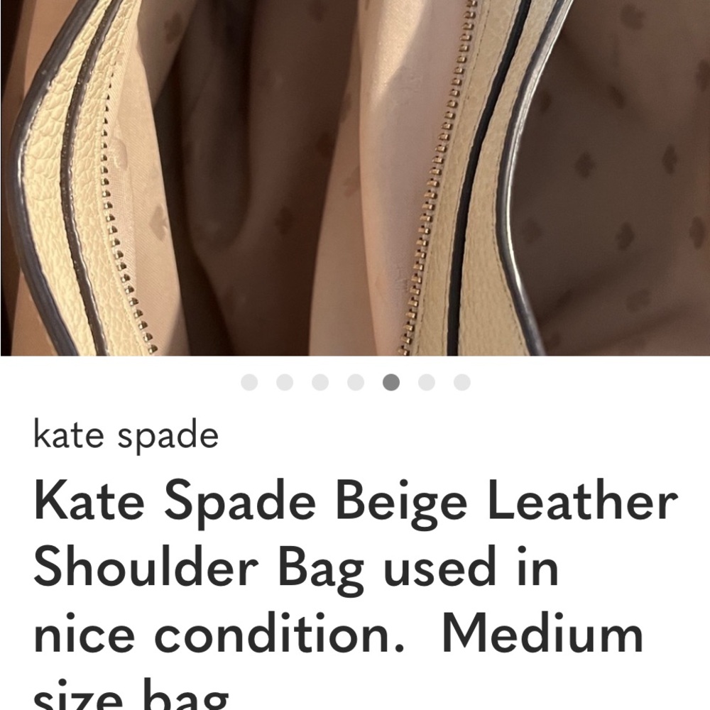 Kate Spade Cream Leather Shoulder Bag Still for Sale!! - Picture 6 of 7